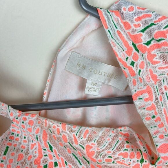 MM Couture Neon Cocktail Sheath Dress - Orange Neon - Picture 6 of 6